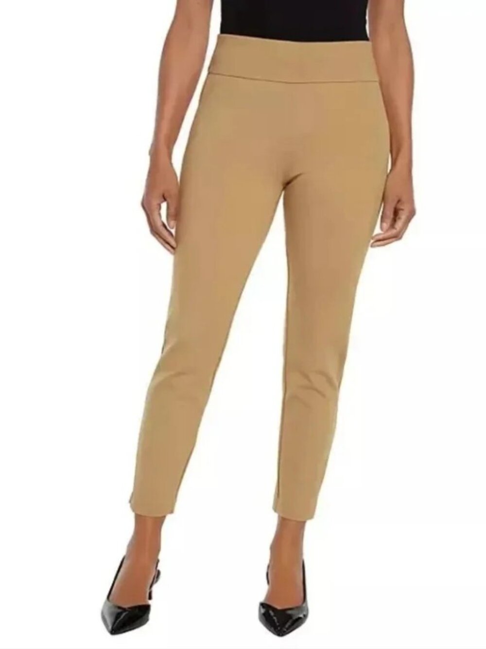 NWT EXPRESS womens PONTE PANT tan TROUSERS brown STRETCH soft ANKLE SIZE S